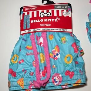 NEW! Women's Hello Kitty Blue Sleep Pants Size 2XL Soft With Pockets